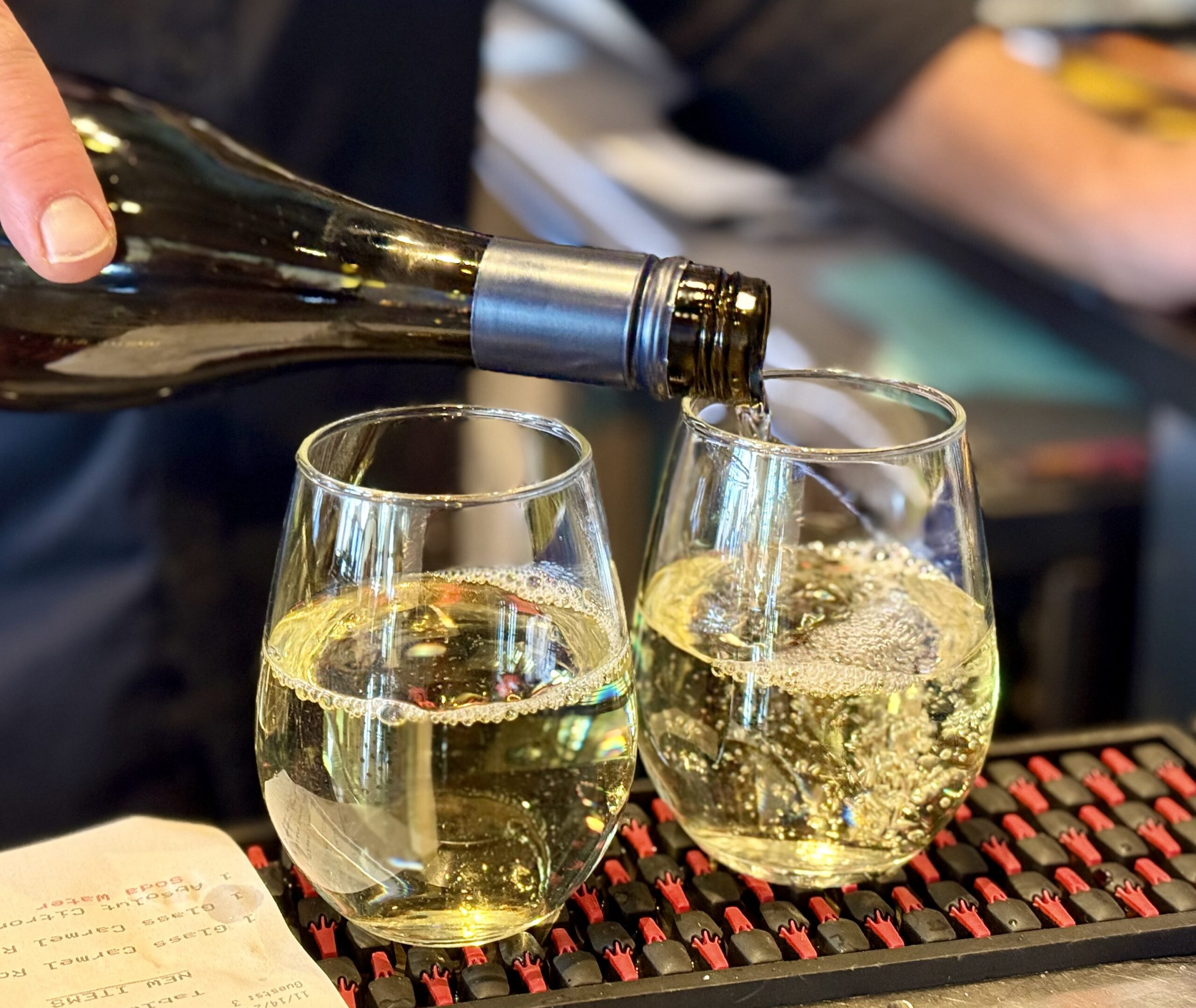 two glasses of white wine